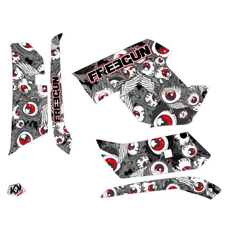 Kit Déco Quad Freegun Eyed Yamaha 550-700 Grizzly Rouge (2008-2015)