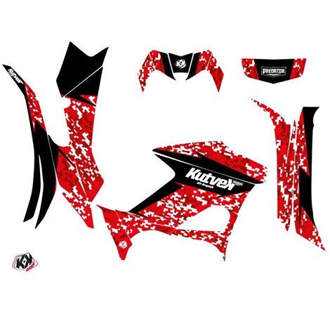 Kit Déco Quad Predator Yamaha 700-708 Grizzly Rouge (2016-2021)