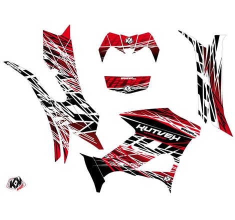 Kit Déco Quad Eraser Yamaha 700-708 Grizzly Rouge Blanc (2016-2021)