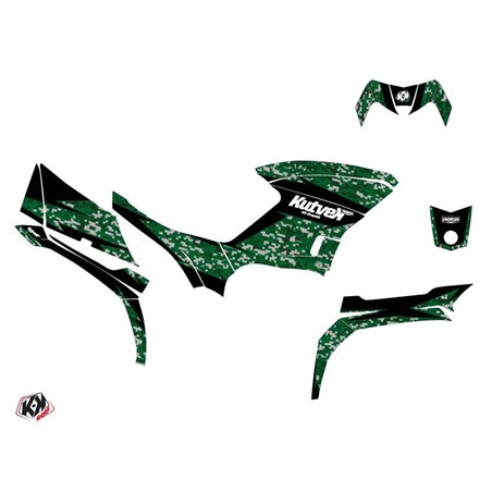 Kit Déco Quad Predator Yamaha 450 Kodiak Noir Vert (2018-2023)