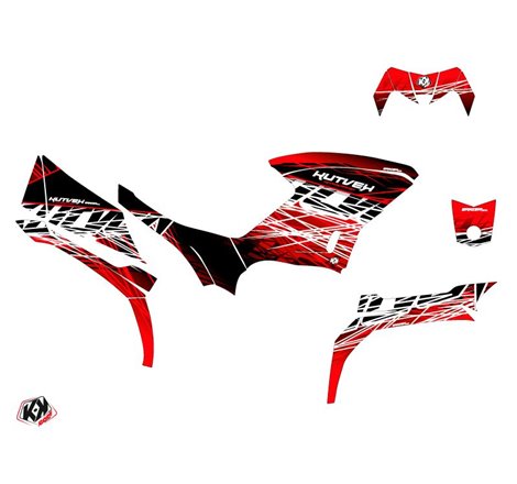 Kit Déco Quad Eraser Yamaha 450 Kodiak Rouge Blanc (2018-2023)