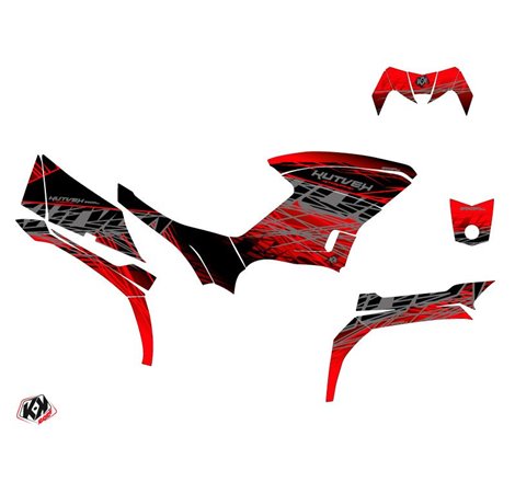 Kit Déco Quad Eraser Yamaha 450 Kodiak Rouge Gris (2018-2023)