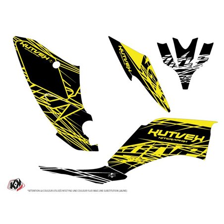 Kit Déco Quad Eraser Fluo Yamaha 250 Raptor Jaune (2008-2014)