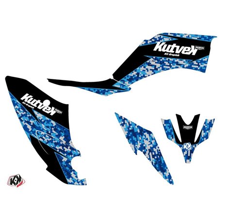 Kit Déco Quad Predator Yamaha 250 Raptor Bleu (2008-2014)