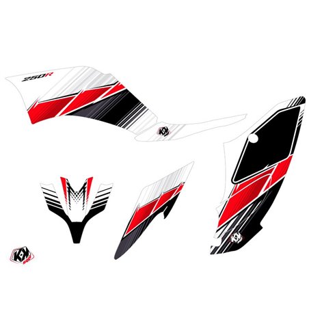 Kit Déco Quad Stripe Yamaha 250 Raptor Rouge (2008-2014)