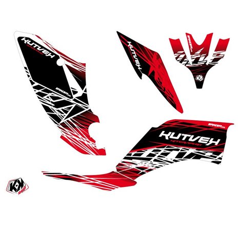 Kit Déco Quad Eraser Yamaha 250 Raptor Rouge Blanc (2008-2014)