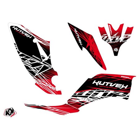 Kit Déco Quad Eraser Yamaha 250 Raptor Rouge Blanc (2008-2014)