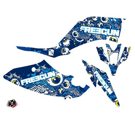 Kit Déco Quad Freegun Eyed Yamaha 250 Raptor Bleu (2008-2014)
