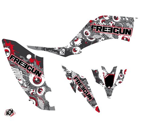 Kit Déco Quad Freegun Eyed Yamaha 250 Raptor Rouge (2008-2014)