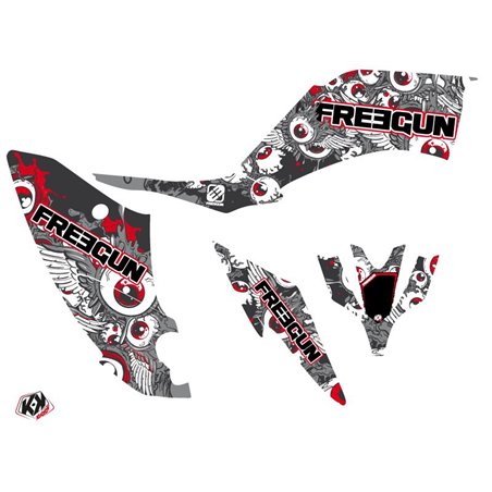 Kit Déco Quad Freegun Eyed Yamaha 250 Raptor Rouge (2008-2014)