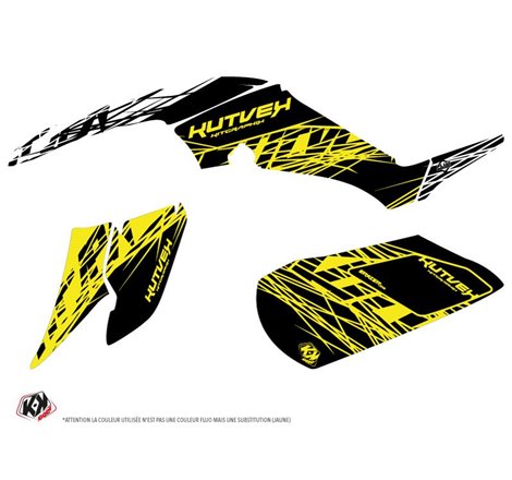 Kit Déco Quad Eraser Fluo Yamaha 350 Raptor Jaune (2005-2015)
