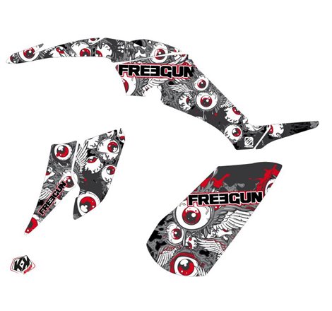 Kit Déco Quad Freegun Eyed Yamaha 350 Raptor Rouge (2005-2015)
