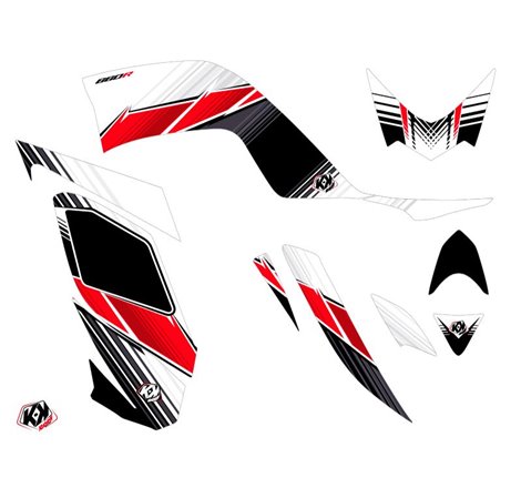 Kit Déco Quad Stripe Yamaha 660 Raptor Rouge (2001-2005)