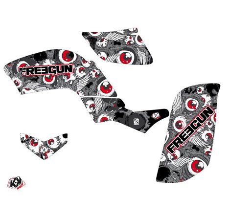 Kit Déco Quad Freegun Eyed Yamaha 660 Raptor Rouge (2001-2005)