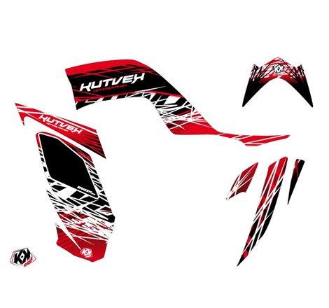 Kit Déco Quad Eraser Yamaha 700 Raptor Rouge Blanc (2006-2012)