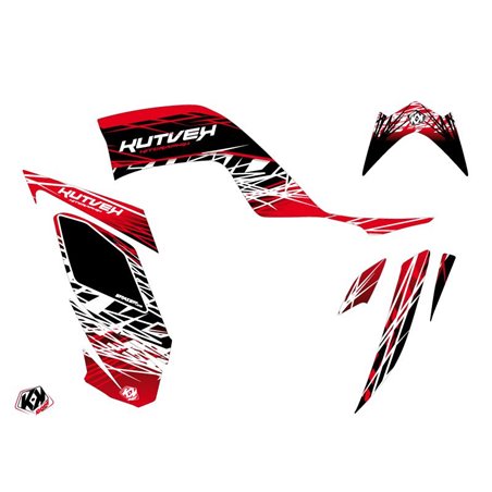 Kit Déco Quad Eraser Yamaha 700 Raptor Rouge Blanc (2006-2012)