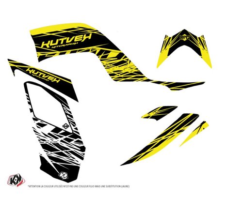 Kit Déco Quad Eraser Fluo Yamaha 700 Raptor Jaune (2013-2023)