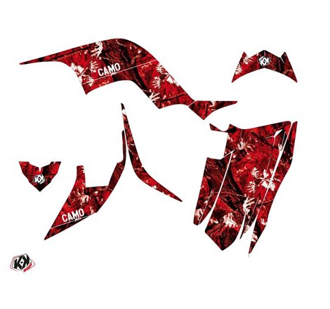 Kit Déco Quad Camo Yamaha 90 Raptor Rouge (2009-2023)