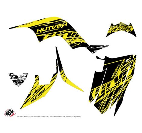 Kit Déco Quad Eraser Fluo Yamaha 90 Raptor Jaune (2009-2023)