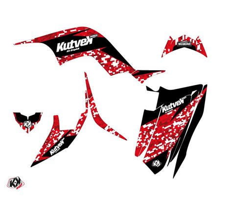 Kit Déco Quad Predator Yamaha 90 Raptor Rouge (2009-2023)