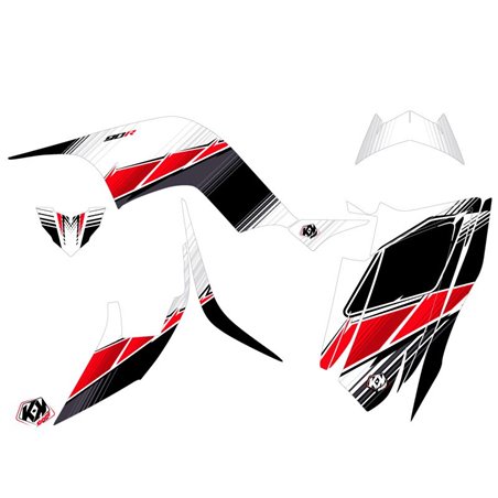 Kit Déco Quad Stripe Yamaha 90 Raptor Rouge (2009-2023)