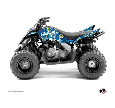 Kit Déco Quad Freegun Eyed Yamaha 90 Raptor Bleu (2009-2023)