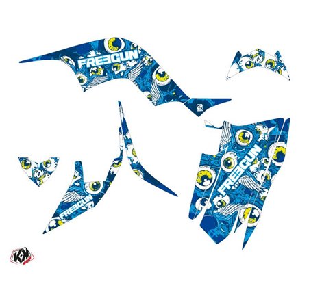 Kit Déco Quad Freegun Eyed Yamaha 90 Raptor Bleu (2009-2023)