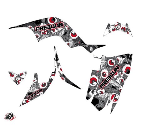Kit Déco Quad Freegun Eyed Yamaha 90 Raptor Rouge (2009-2023)