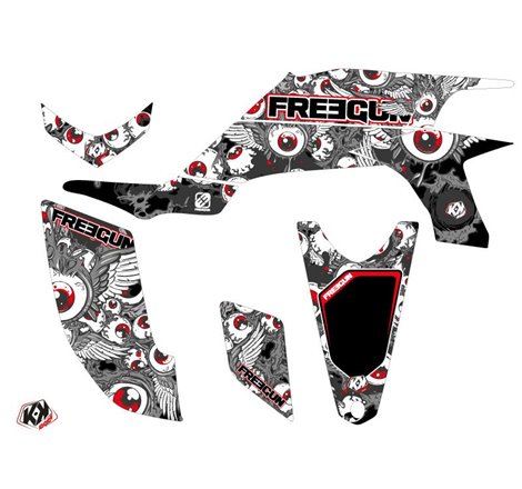 Kit Déco Quad Freegun Eyed Yamaha 450 YFZ Rouge (2004-2009)