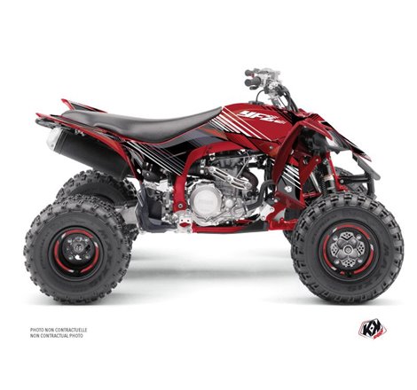 Kit Déco Quad Stripe Yamaha 450 YFZ R Rouge Noir (2009-2013)