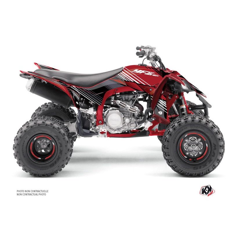 Kit Déco Quad Stripe Yamaha 450 YFZ R Rouge Noir (2009-2013)