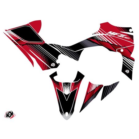 Kit Déco Quad Stripe Yamaha 450 YFZ R Rouge Noir (2009-2013)