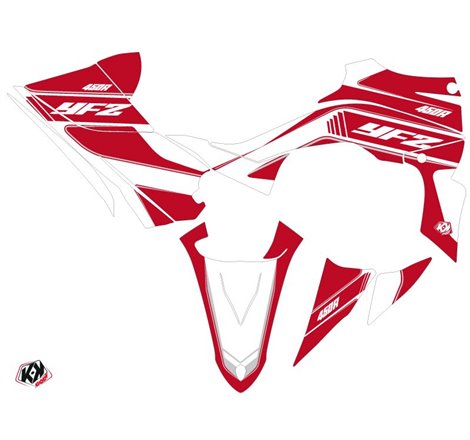 Kit Déco Quad Corporate Yamaha 450 YFZ R Rouge Noir (2014-2023)