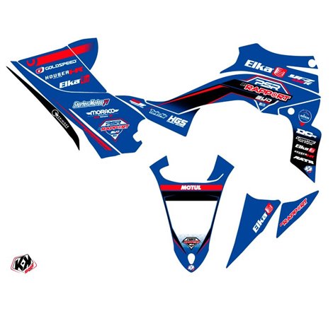 Kit Déco Quad Replica By Rapport K20 Yamaha 450 YFZ R Bleu Rouge (2014-2023)