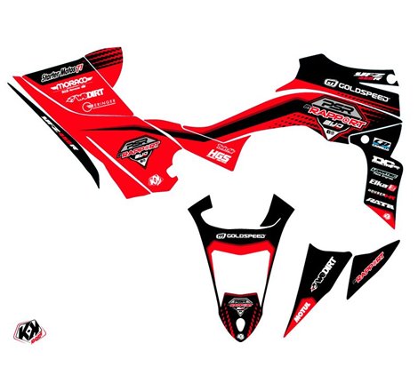Kit Déco Quad Replica By Rapport K20 Yamaha 450 YFZ R Rouge Noir  (2014-2023)