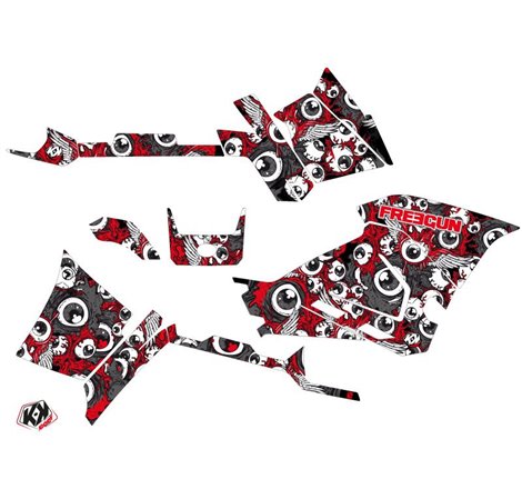 Kit Déco Quad Freegun Eyed Polaris 570 Sportsman Forest Rouge Gris (2018-2020)