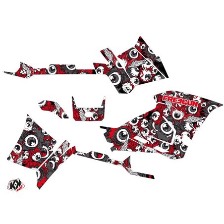 Kit Déco Quad Freegun Eyed Polaris 570 Sportsman Forest Rouge Gris (2018-2020)