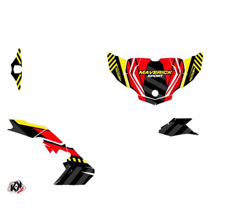 Kit Déco SSV Konkeror Can Am Maverick Sport Rouge Jaune (2018-2023)