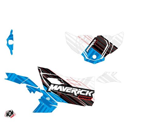 Kit Déco SSV Kinetik Can Am Maverick Sport Avec Portes Blanc Bleu (2018-2023)