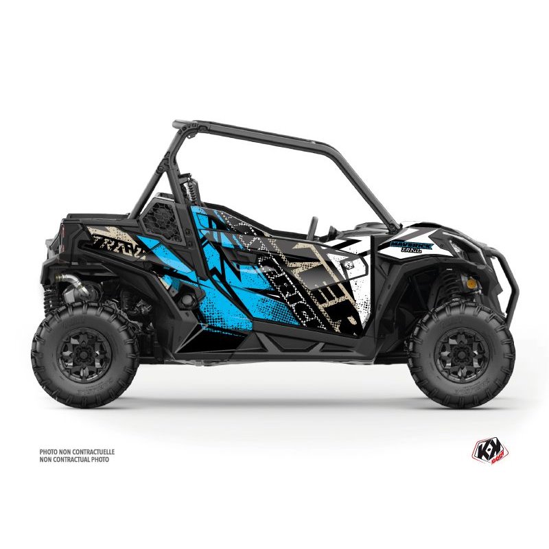 Kit Déco SSV Kraft Can Am Maverick Trail Avec Portes Blanc Bleu (2018-2023)