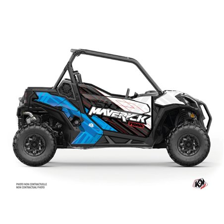 Kit Déco SSV Kinetik Can Am Maverick Trail Avec Portes Blanc Bleu (2018-2023)