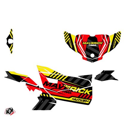 Kit Déco SSV Konkeror Can Am Maverick Trail Avec Portes Rouge Jaune (2018-2023)