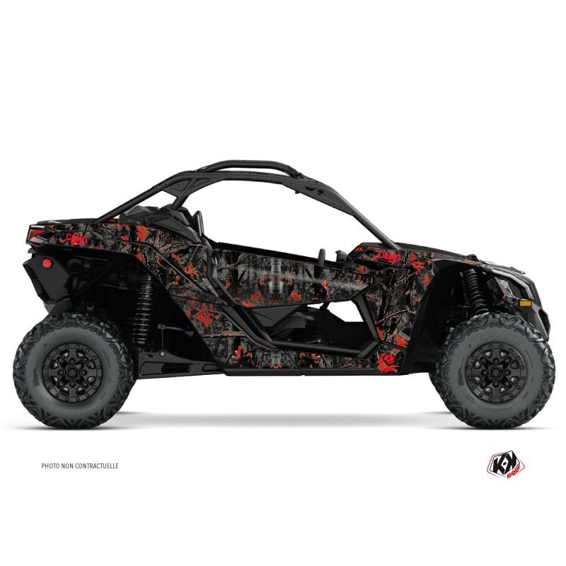 Kit Déco SSV Camo Can Am Maverick X3 Noir Rouge (2017-2023)