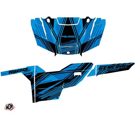 Kit Déco SSV Graphite Polaris GENERAL 1000 Bleu (2016-2021)