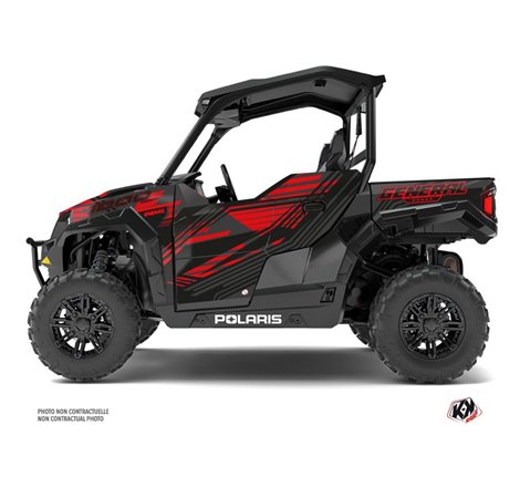 Kit Déco SSV Graphite Polaris GENERAL 1000 Noir Rouge (2016-2021)