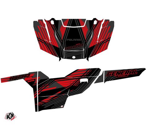 Kit Déco SSV Graphite Polaris GENERAL 1000 Noir Rouge (2016-2021)