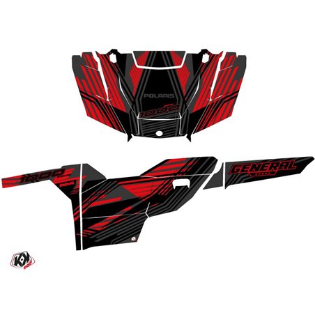 Kit Déco SSV Graphite Polaris GENERAL 1000 Noir Rouge (2016-2021)