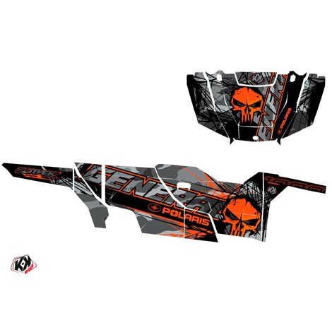 Kit Déco SSV Evil Polaris GENERAL 1000 4 portes Gris Orange (2017-2021)