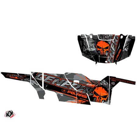 Kit Déco SSV Evil Polaris GENERAL 1000 4 portes Gris Orange (2017-2021)