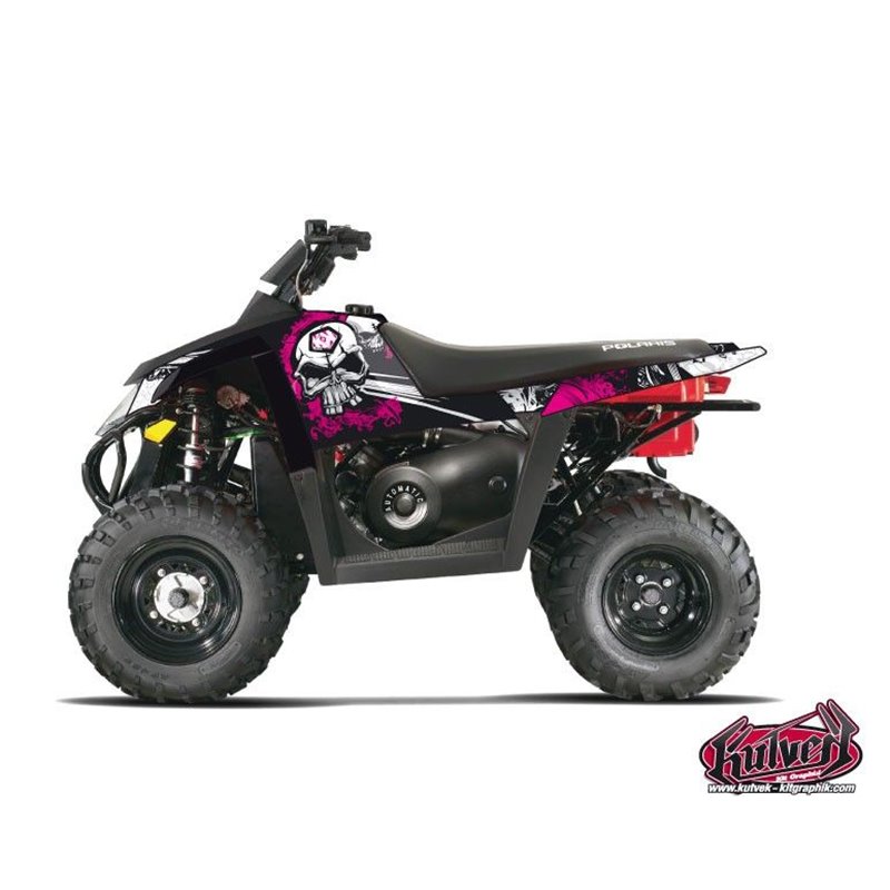 Kit Déco Quad Trash Polaris Scrambler 500 Noir Rose (1997-2009)